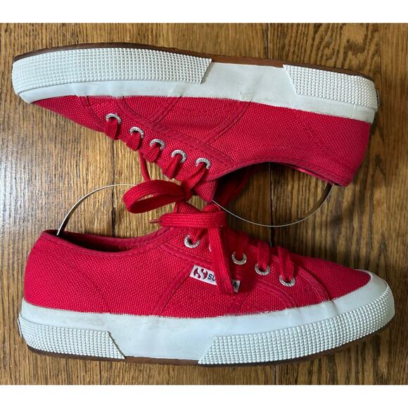 Superga Red Canvas Lace up Sneaker EU 36 US Women Sz 6 Men Sz 4.5 COTU Style - Picture 4 of 8